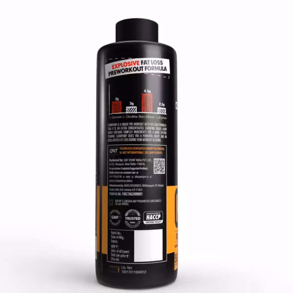 Explosive Fat Loss Preworkout Formula label: 3g L-Carnitine, 3g L-Citrulline, 4.5g Beta Alanine, 2.5g L-Arginine