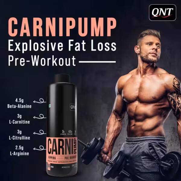 QNT CARNIPUMP Explosive Fat Loss Pre-Workout: 4.5g Beta-Alanine, 3g L-Carnitine, 3g L-Citrulline, 2.5g L-Arginine