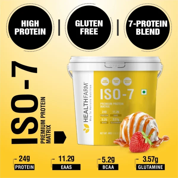 HealthFarm ISO 7 Lean Muscle Whey Protein 4KG
