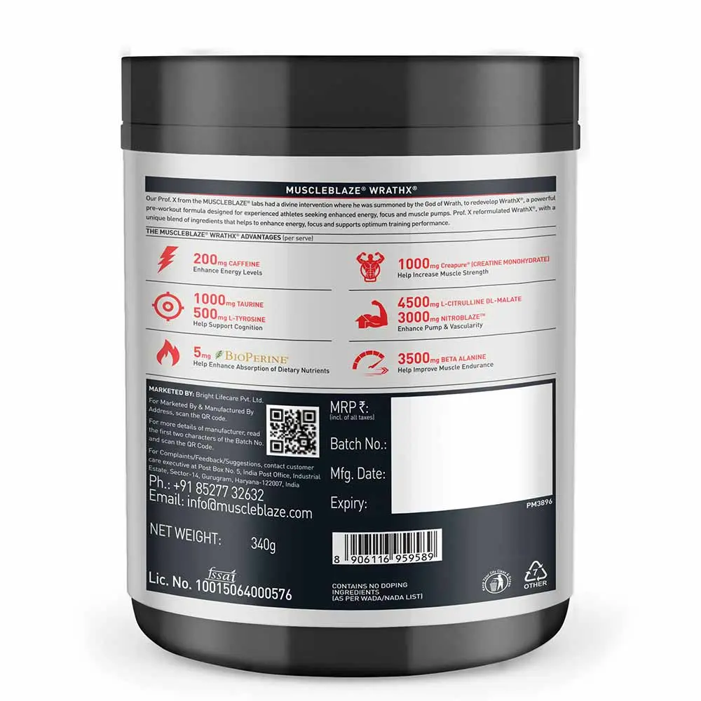 MuscleBlaze Pre Workout WrathX - 20 Servings - Image 5