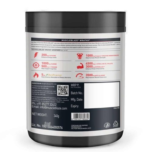 MuscleBlaze Pre Workout WrathX - 20 Servings - Image 4