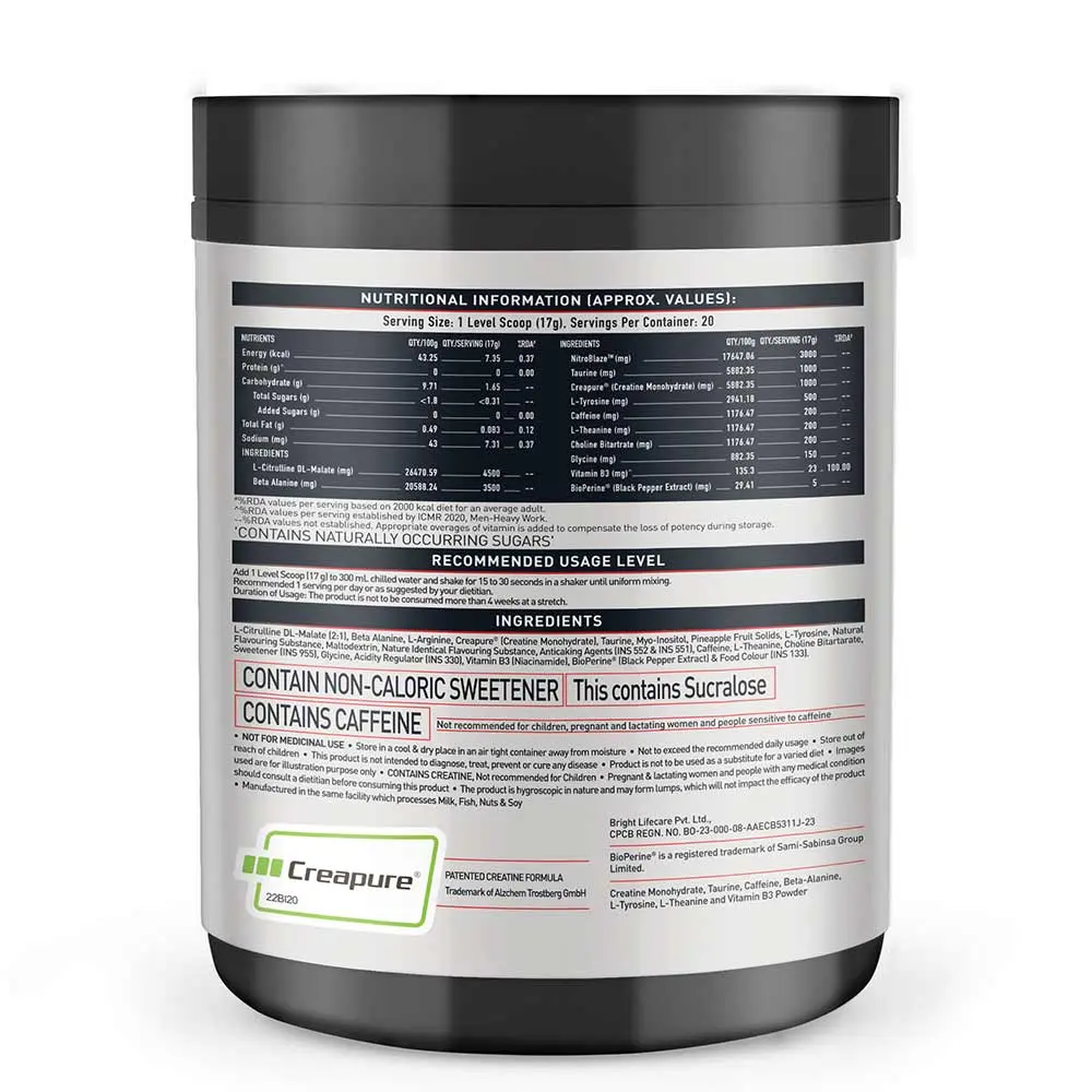 MuscleBlaze Pre Workout WrathX - 20 Servings - Image 6