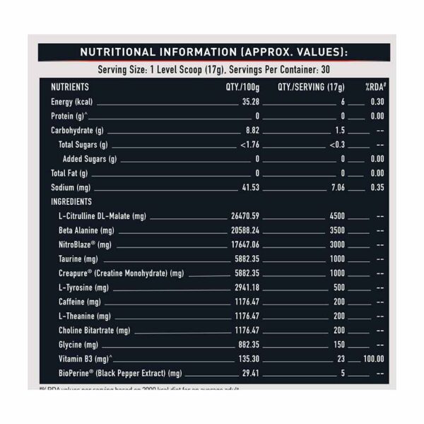 MuscleBlaze Pre Workout WrathX - 30 Servings