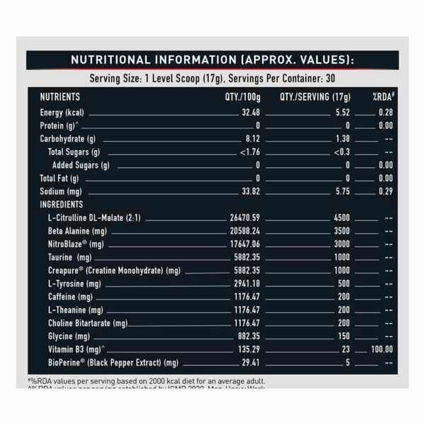 MuscleBlaze Pre Workout WrathX - 30 Servings