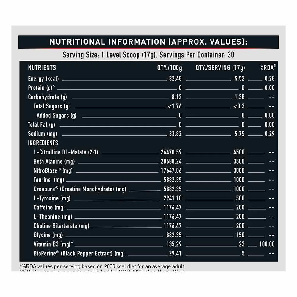 MuscleBlaze Pre Workout WrathX - 30 Servings - Image 3