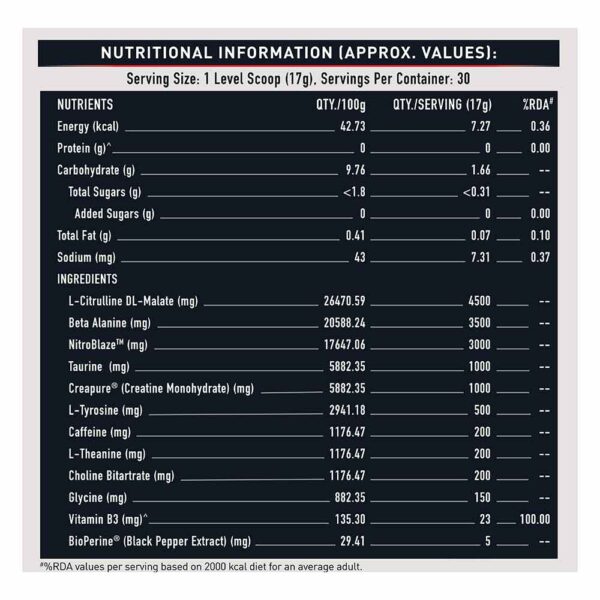 MuscleBlaze Pre Workout WrathX - 30 Servings