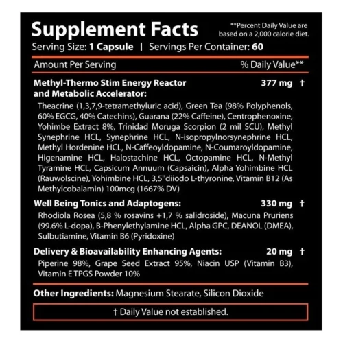 Revange Nutrition Thermal Pro Hardcore 60 caps - Image 2