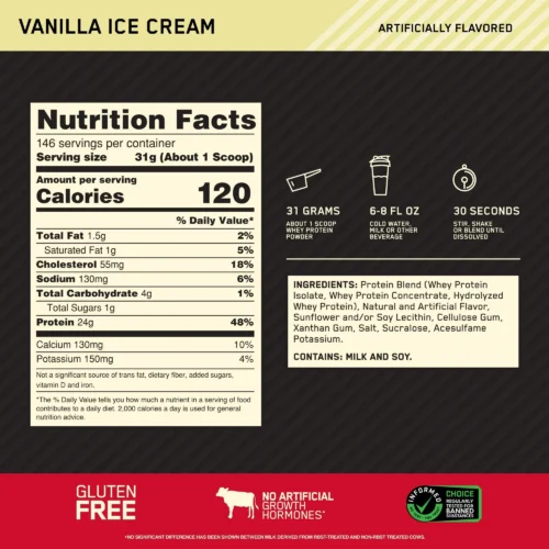 Optimum Nutrition ON Whey Protein (Gold Standard Whey) 10lbs USA - Image 4