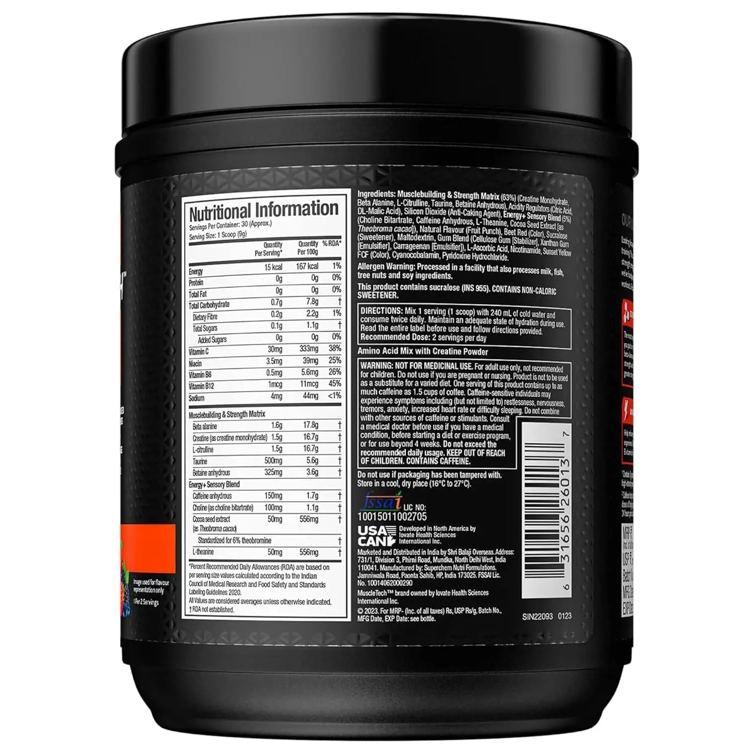MuscleTech Vapor X5 Next Gen - 270 gm - Image 2