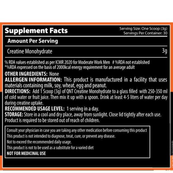 QNT Creatine Monohydrate 30 servings
