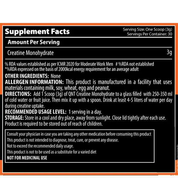 QNT Creatine Monohydrate 30 servings - Image 2