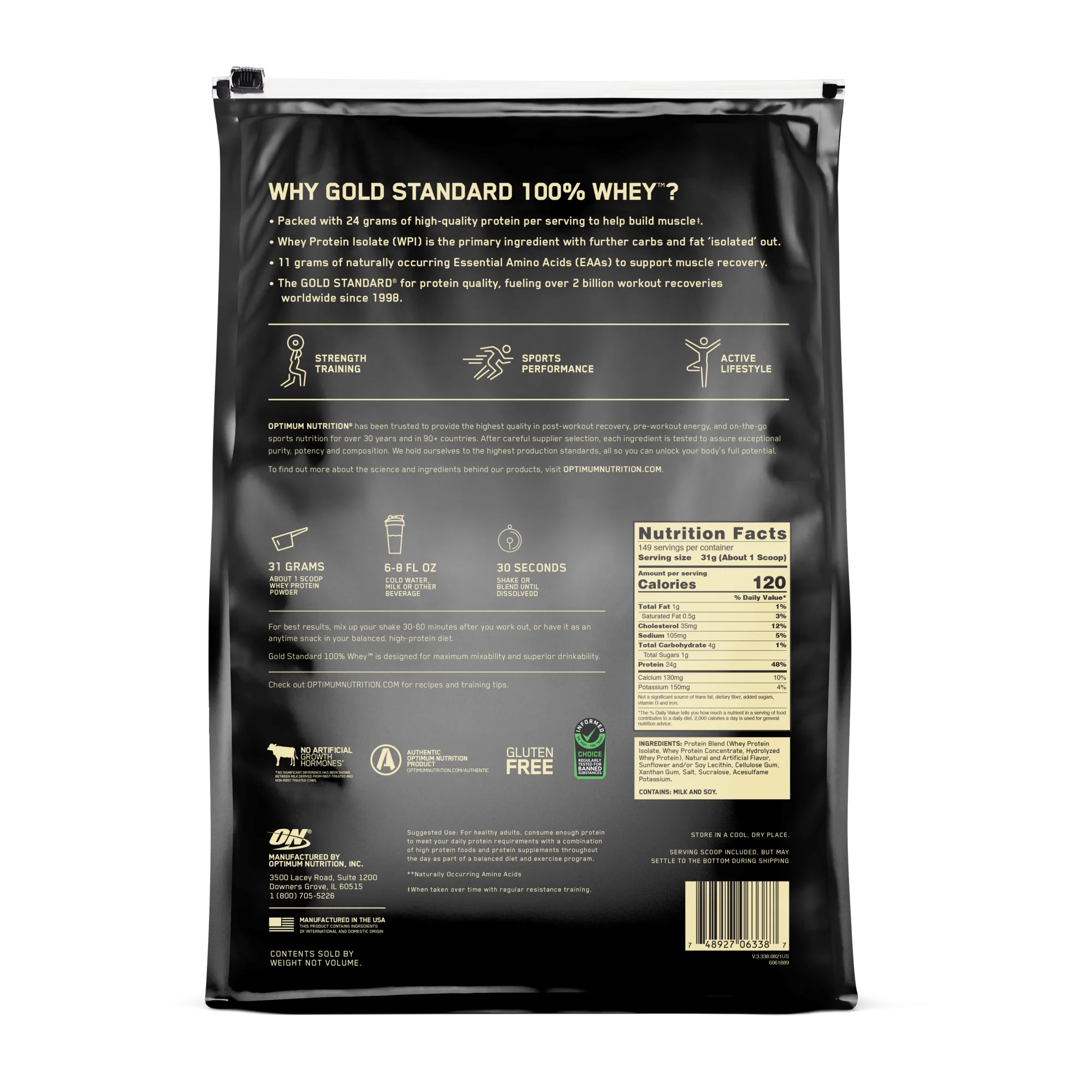 Optimum Nutrition ON Whey Protein (Gold Standard Whey) 10lbs USA - Image 7