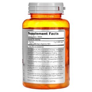 NOW Sports, Double Strength L-Arginine, 1,000 mg, 60 Tablets