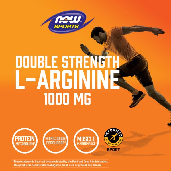 NOW Sports, Double Strength L-Arginine, 1,000 mg, 60 Tablets