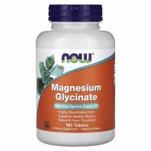 NOW Foods, Magnesium Glycinate, 200 mg, 180 Tablets (100 mg per Tablet)
