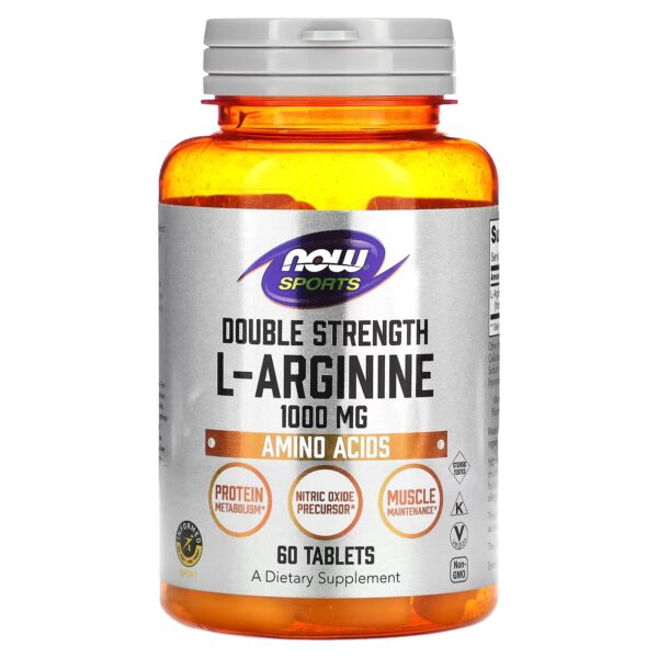 NOW Sports, Double Strength L-Arginine, 1,000 mg, 60 Tablets