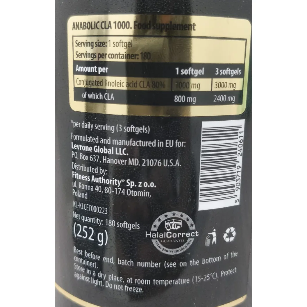 Kevin Levrone Anabolic CLA1000 180 Servings - Image 2