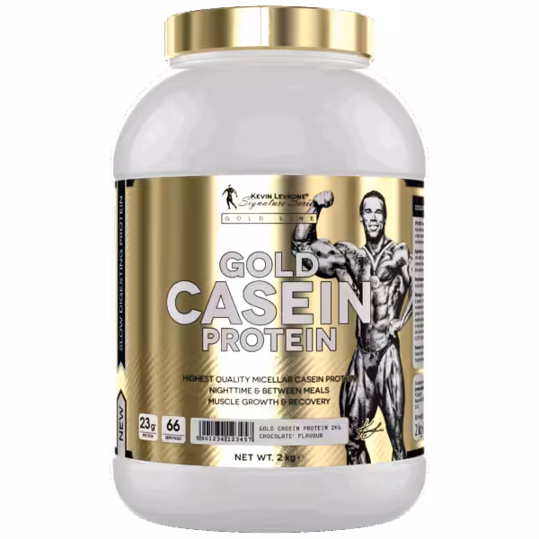 Kevin Levrone Gold Casein Protein, Chocolate flavor, 2kg tub with 66 servings and 23g protein per serving