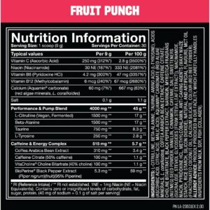 Mutant Madness Pre Workout 270G