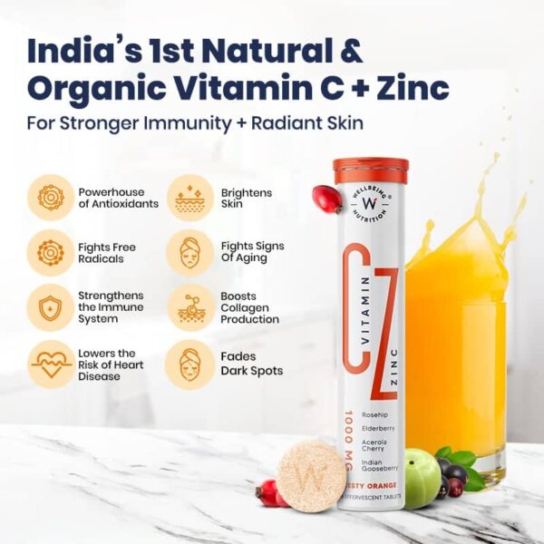 Wellbeing Nutrition Organic Vitamin C + Zinc