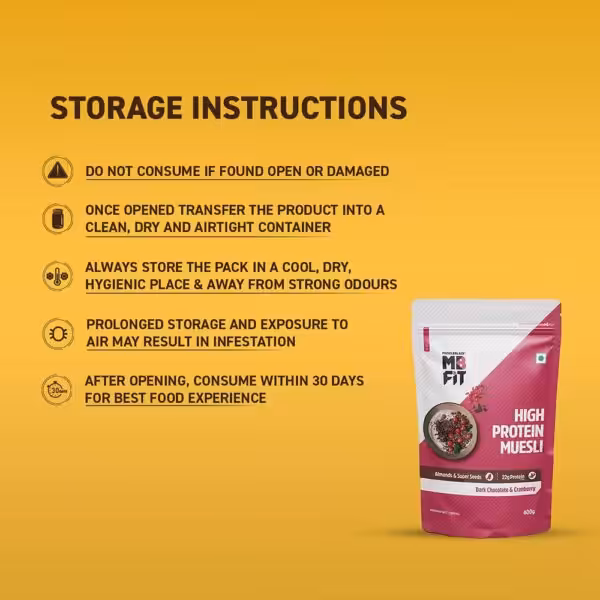 Storage instructions: Do not consume if damaged. Once open, store in an airtight container in a cool, dry place. Consume within 30 days