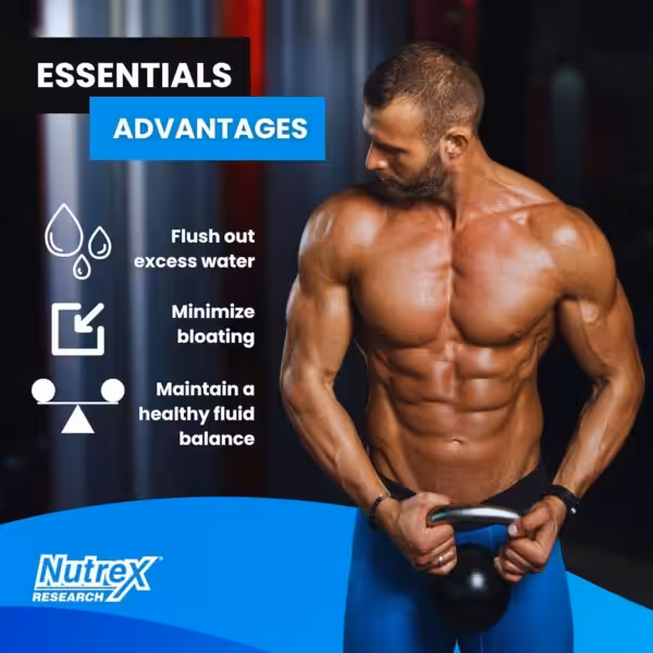 Essentials Advantages: Flush out excess water, minimize bloating, maintain a healthy fluid balance. Nutrex Research