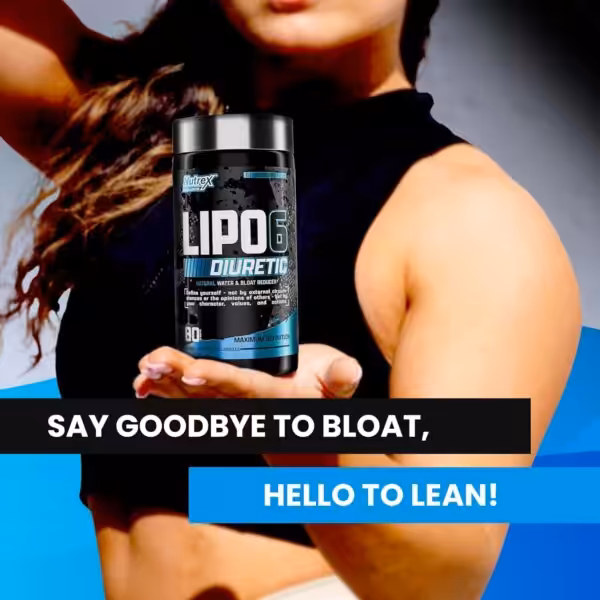 Nutrex Lipo-6 Diuretic natural water and bloat reducer. Say goodbye to bloat, hello to lean!
