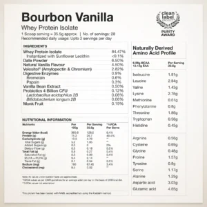 Wellbeing Nutrition Whey Protein Isolate Bourbon Vanilla