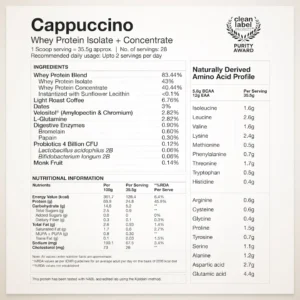 Wellbeing Nutrition Whey Protein Capuccino (Isolate + Concentrate)