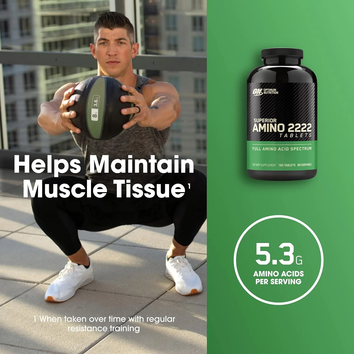 Optimum Nutrition Superior Amino 2222 Tablets, 160 Count - Image 6