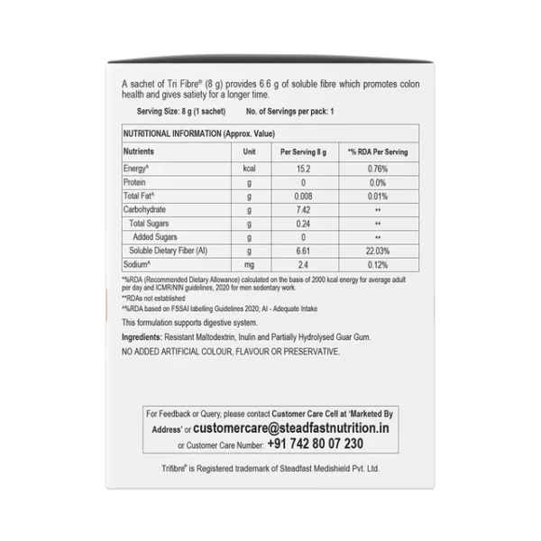 Steadfast Nutrition Tri Fibre | Soluble Fibre Supplement | 30 Servings (240g)