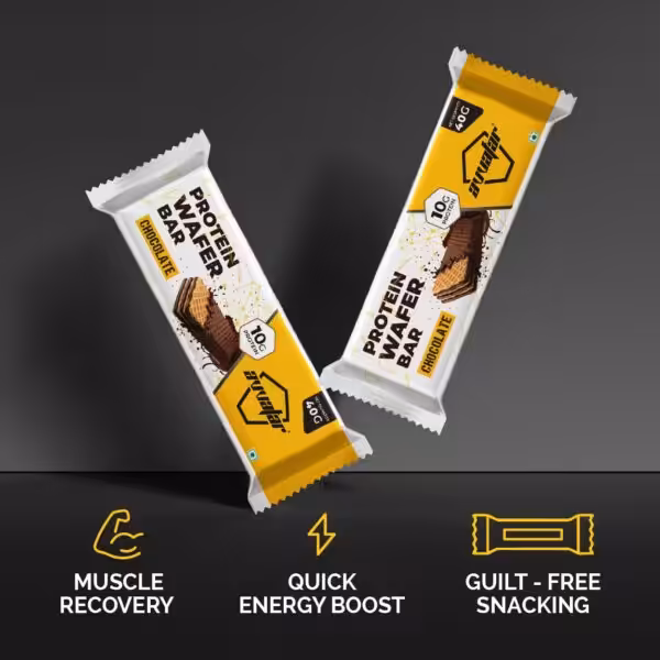 Avvatar Chocolate Protein Wafer Bars with 10g protein. Benefits: muscle recovery, quick energy boost, guilt-free snacking