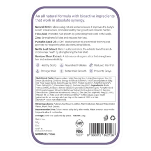 Wellbeing Nutrition Melts® Healthy Hair Oral Strips, Tropical Watermelon Flavor