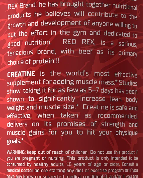 Big Ramy Labs Red Rex Creatine, Unflavored, 300 Gm