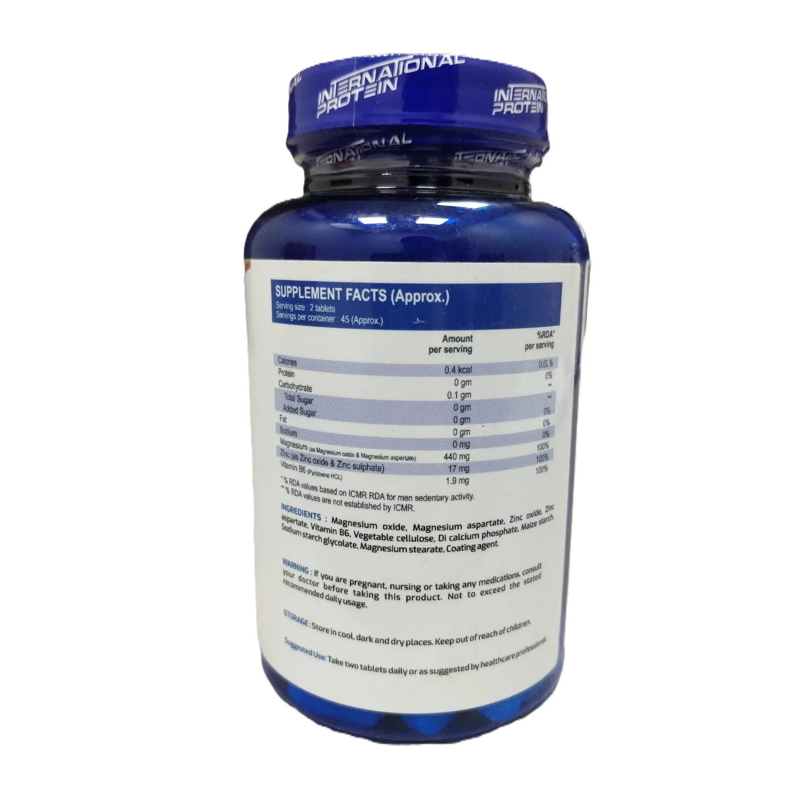 International Protein Zinc Magnesium Aspartate - 90 Tabs - Image 4
