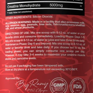 Big Ramy Labs Red Rex Creatine, Unflavored, 300 Gm