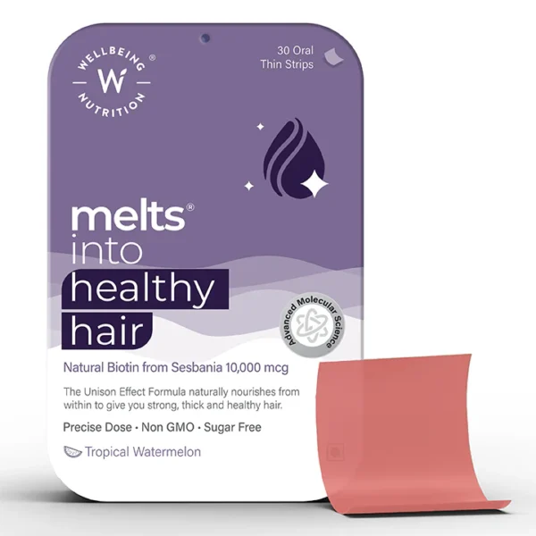Wellbeing Nutrition Melts® Healthy Hair Oral Strips, Tropical Watermelon Flavor