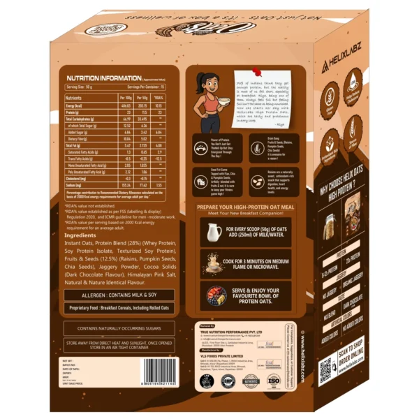 Helix High Protein Oats – Dark Chocolate 750g