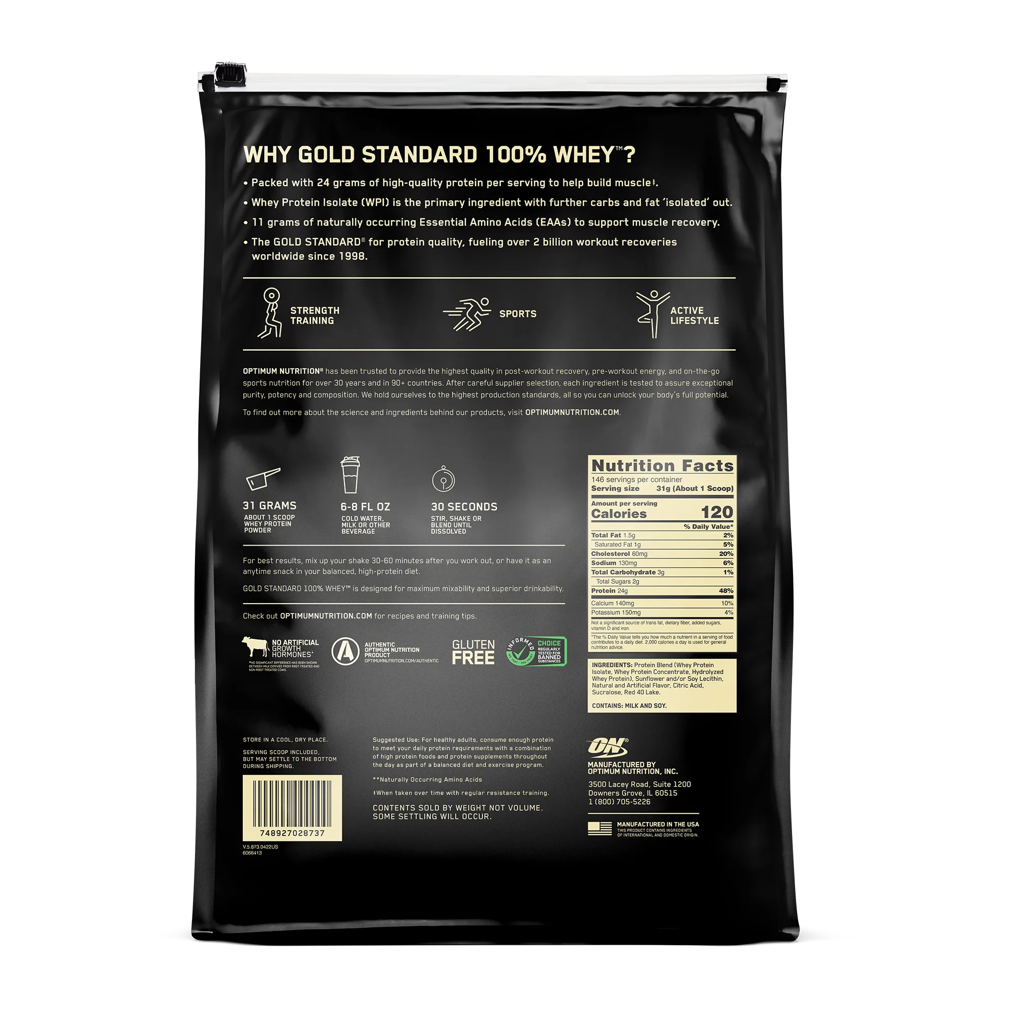 Optimum Nutrition ON Whey Protein (Gold Standard Whey) 10lbs USA - Image 5