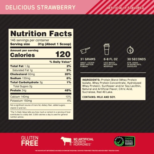 Optimum Nutrition ON Whey Protein (Gold Standard Whey) 10lbs USA - Image 2