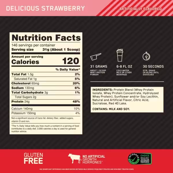 Optimum Nutrition ON Whey Protein (Gold Standard Whey) 10lbs USA - product image