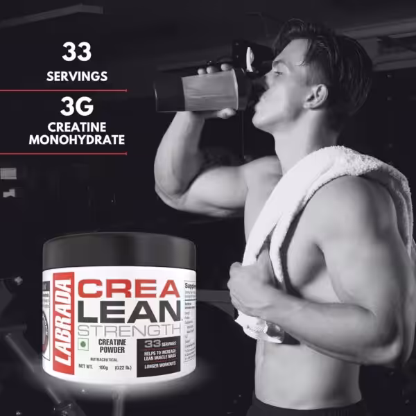 Labrada CreaLean Strength Creatine Powder, 33 servings, 3g creatine monohydrate per serving