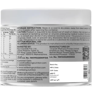 Wellbeing Nutrition Creatine Monohydrate | 100g | 300mg Taurine | Unflavoured