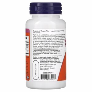 NOW Foods, Alpha Lipoic Acid, 600 mg, 60 Veg Capsules