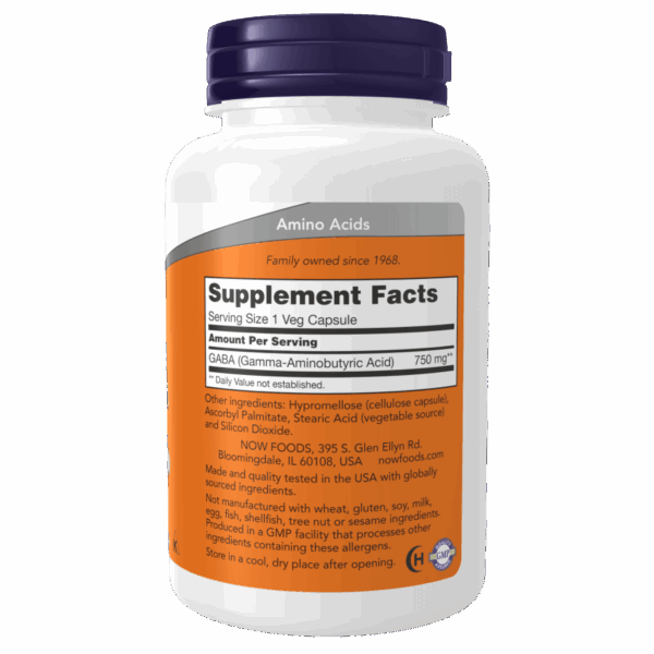 Now Foods GABA 750 mg, 100 CAPS