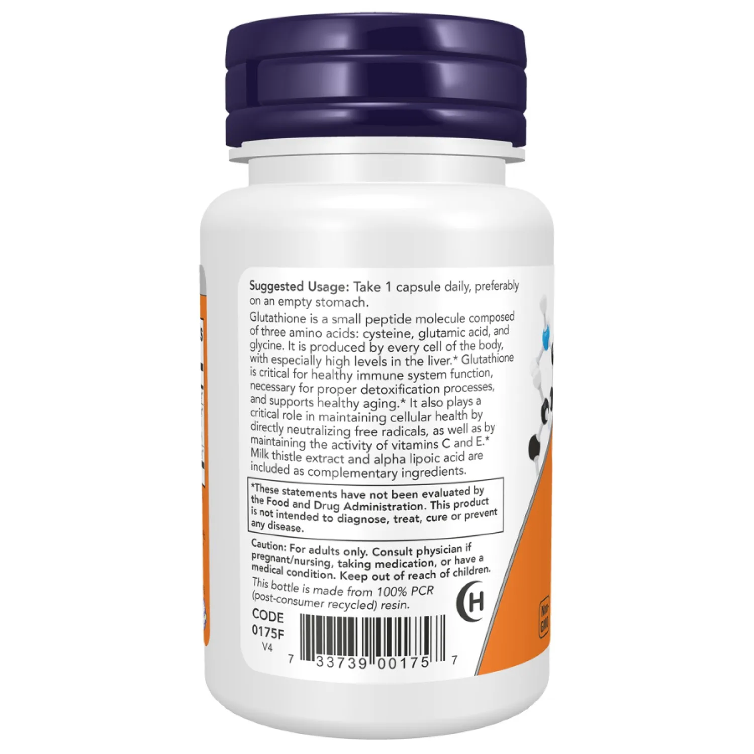 Now Foods Glutathione 500mg 60 Caps - Image 3