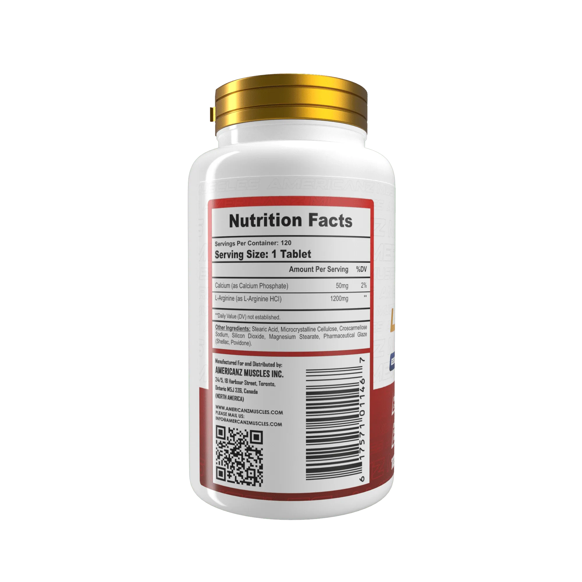 Americanz Muscles L-arginine 120 Tablets - Image 2