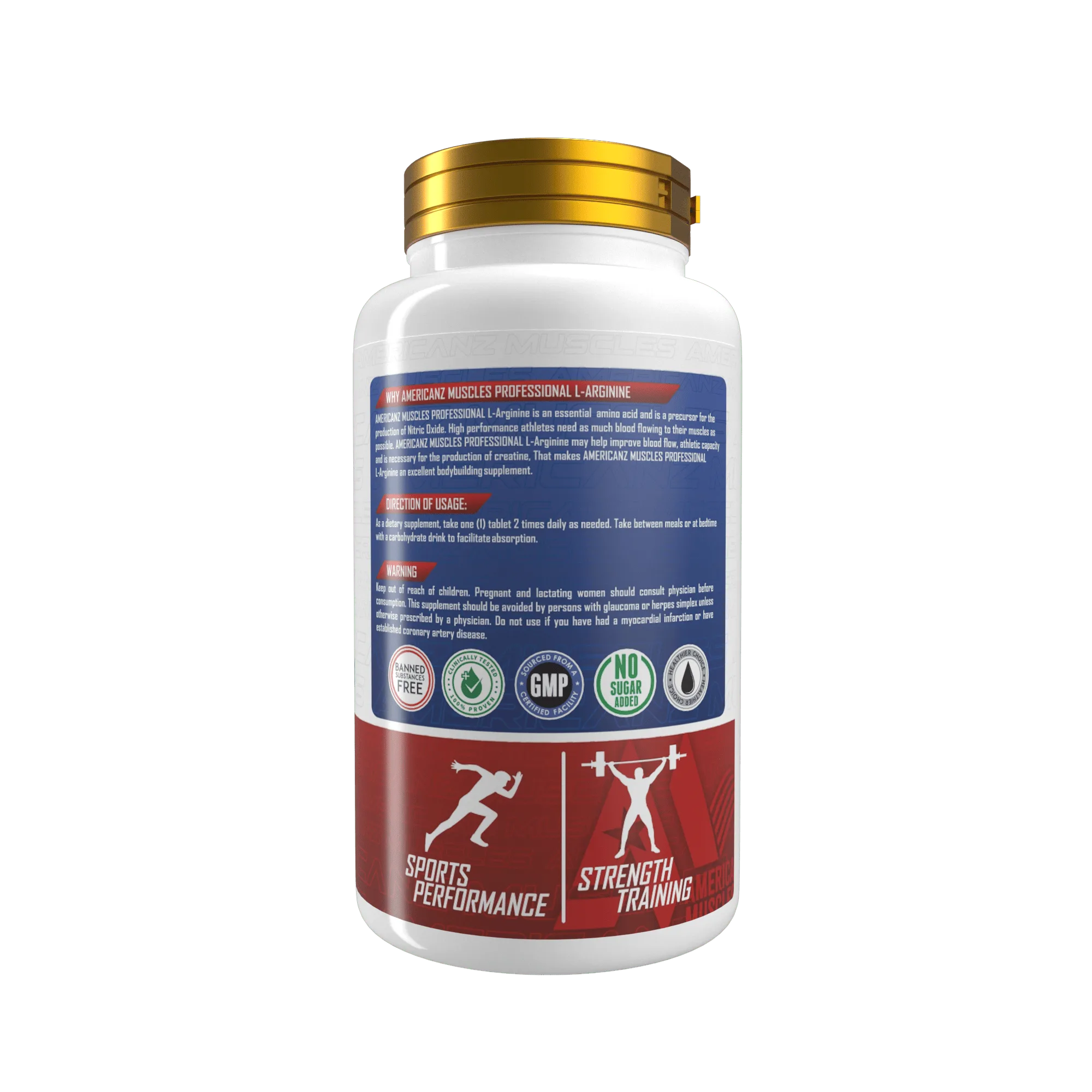 Americanz Muscles L-arginine 120 Tablets - Image 3