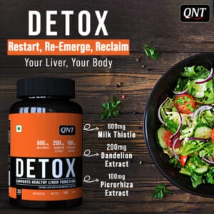 QNT Detox, Milk Thistle, Dandelion Extract, Supports Liver Health (60 Tablets)