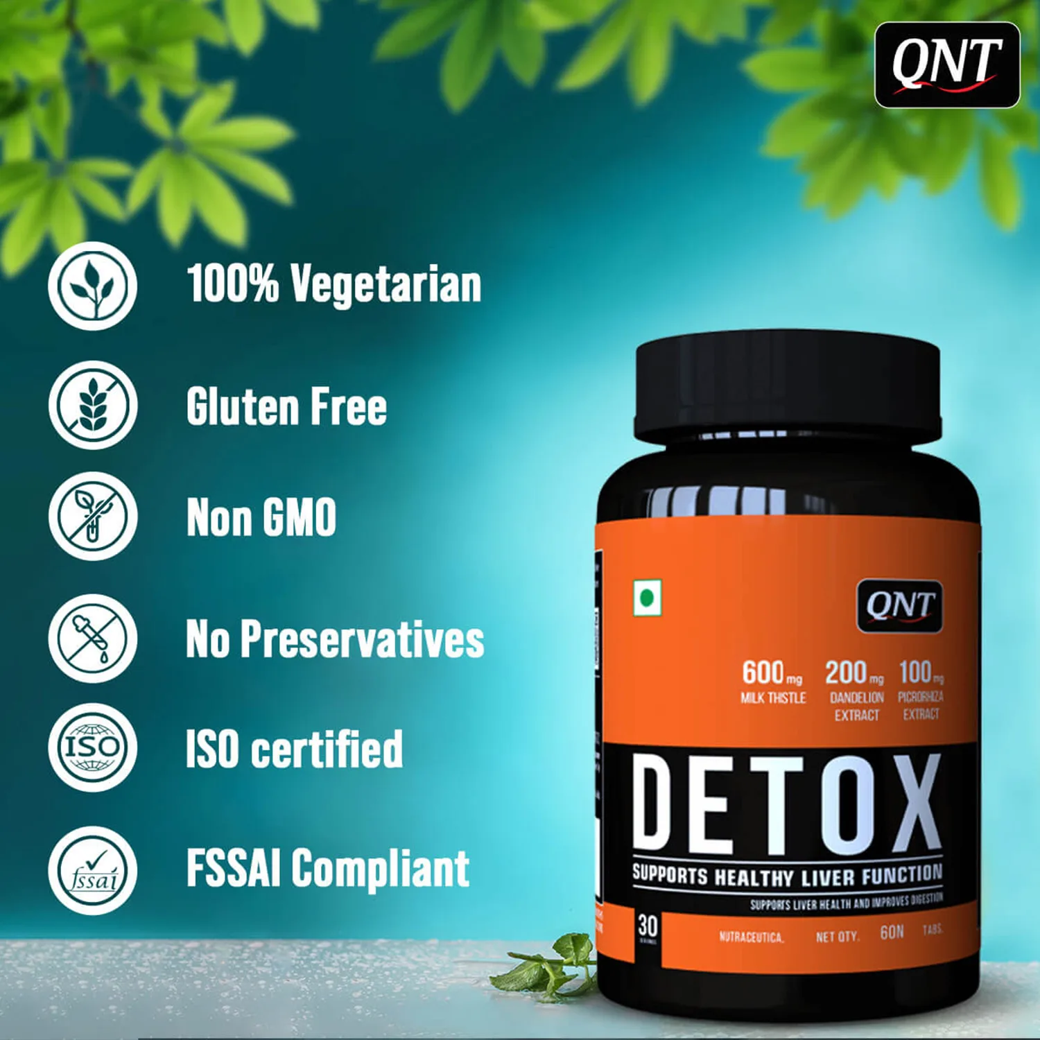 QNT Detox, Milk Thistle, Dandelion Extract, Supports Liver Health  (60 Tablets) - Image 4